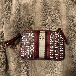 Tory Burch Burgundy Gemini Link small wallet